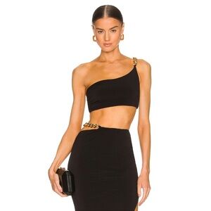 Nookie Black One-Shoulder Crop Top
